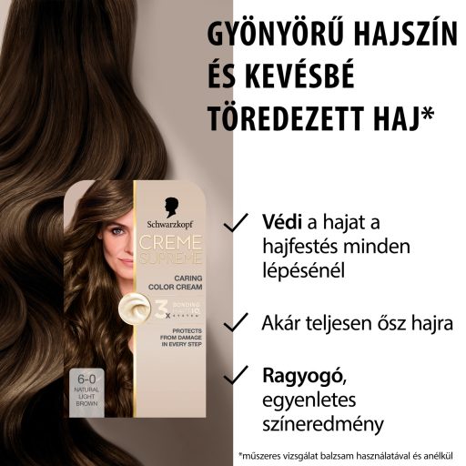 Schwarzkopf Creme Supreme tartós hajfesték 6-0 természetes sötétszőke