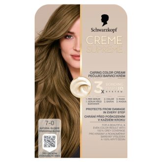   Schwarzkopf Creme Supreme tartós hajfesték 7-0 természetes szőke