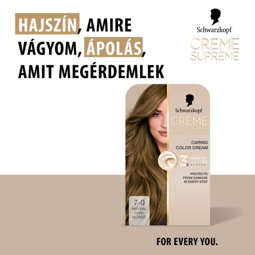 Schwarzkopf Creme Supreme tartós hajfesték 7-0 természetes szőke