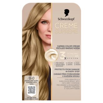   Schwarzkopf Creme Supreme tartós hajfesték 8-0 természetes világosszőke