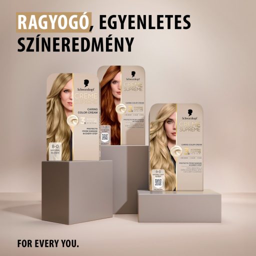 Schwarzkopf Creme Supreme tartós hajfesték 8-0 természetes világosszőke