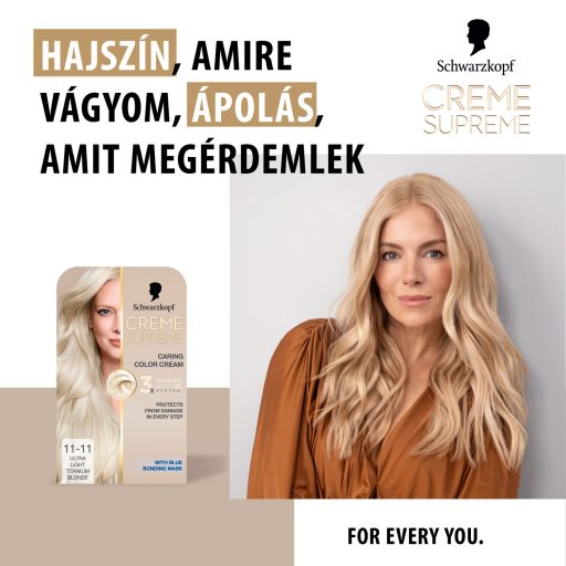 Schwarzkopf Creme Supreme tartós hajfesték 11-11 hűvös ultra világosszőke