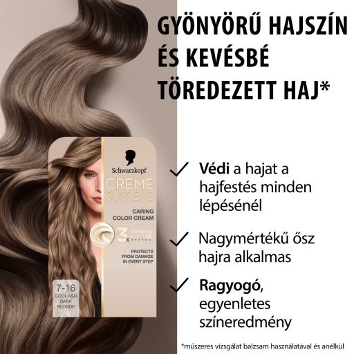 Schwarzkopf Creme Supreme tartós hajfesték 7-16 hűvös hamvas szőke