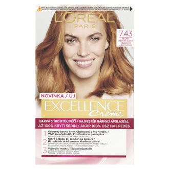   L'Oréal Paris Excellence Créme Krémhajfesték 7 .43 Rézfényű aranyszőke 72 +48 +12 +60 ml
