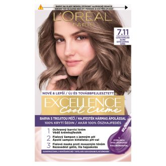   L'Oréal Paris Excellence Cool Creme hajfesték hármas ápolással 7.11 Extra hamvas szőke