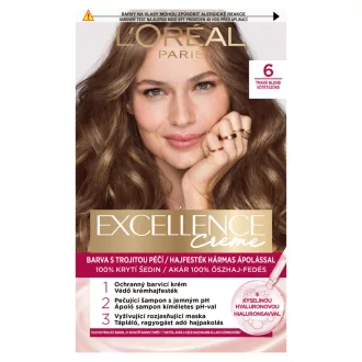   L'Oréal Paris Excellence Creme hajfesték hármas ápolással 6 Sötétszőke