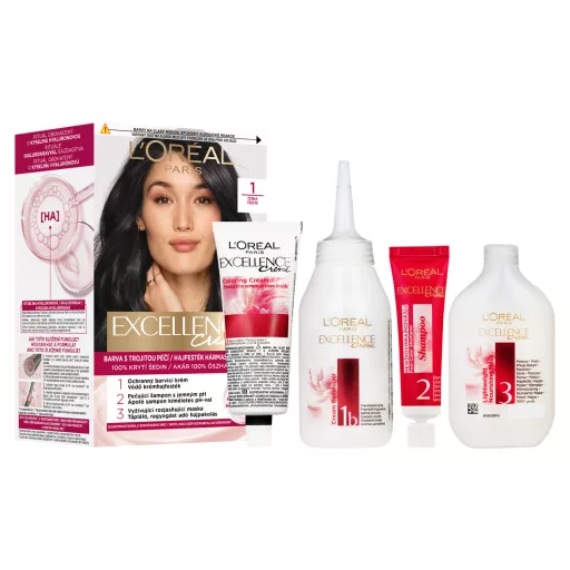 L'Oreal Paris Excellence Creme hajfesték hármas ápolással 1 Fekete