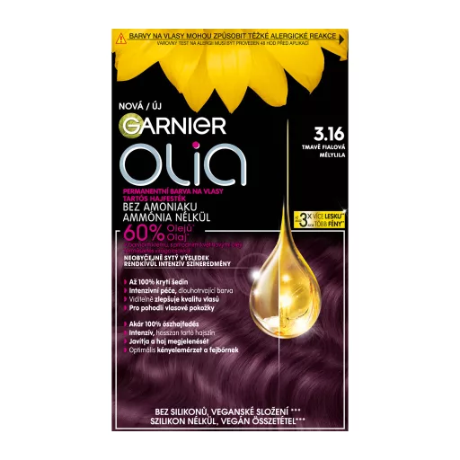 Garnier Olia tartós hajfesték 3.16 Mélylila