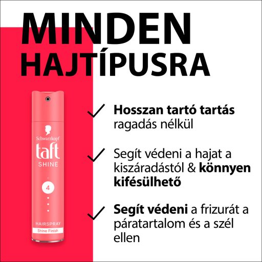 Taft Shine hajlakk minden hajtípusra 250 ml