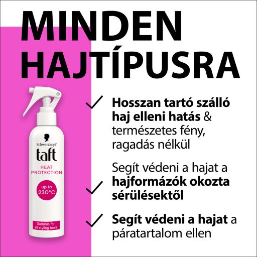 Taft Heat Protection hővédő spray minden hajtípusra, minden hajformázó eszközhöz 250 ml