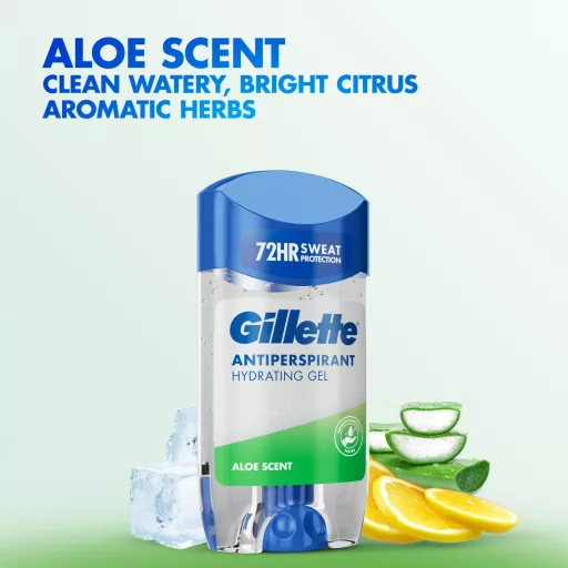 Gillette Aloe Scent Izzadásgátló Hidratáló Gél Férfiaknak, 70 ml
