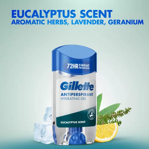 Gillette Eucalyptus Scent Izzadásgátló Hidratáló Gél Férfiaknak, 70 ml
