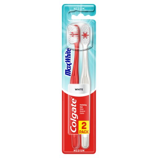 Colgate Max White közepes fogkefe 2 db