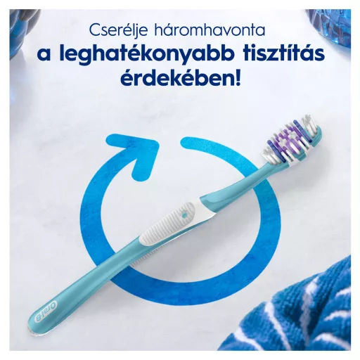 Oral-B PRO-3DWHITE Manuális Fogkefe, Fogfehérítés, Tisztítás, Polírozás, Közepesen,2