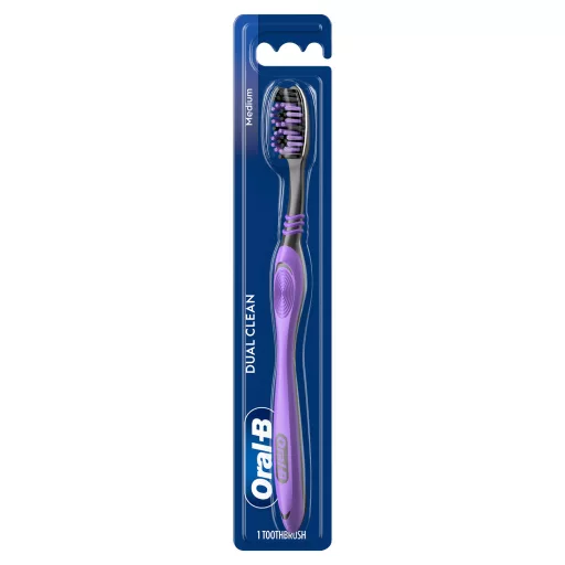 Oral-B OM036 DUAL CL 40 Fogkefe, Eltávolítja a Lepedékképző Baktériumokat, Közepes Keménységű Sörték