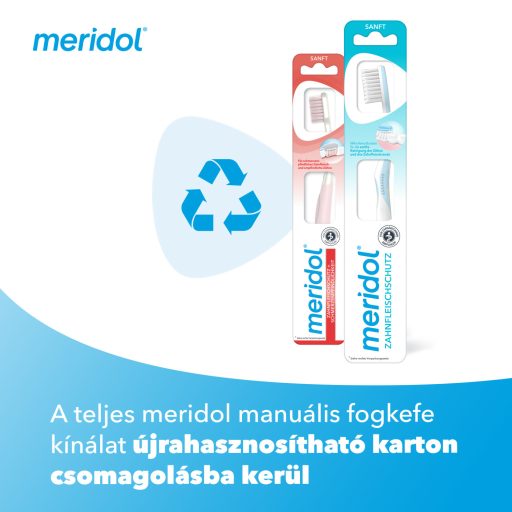 meridol Gum Protection + Sensitive lágy fogkefe érzékeny fogínyre 1 db