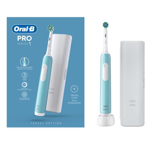 Oral-B PRO1 elek. fogkefe Caribeean Blue X-Clean + útitok