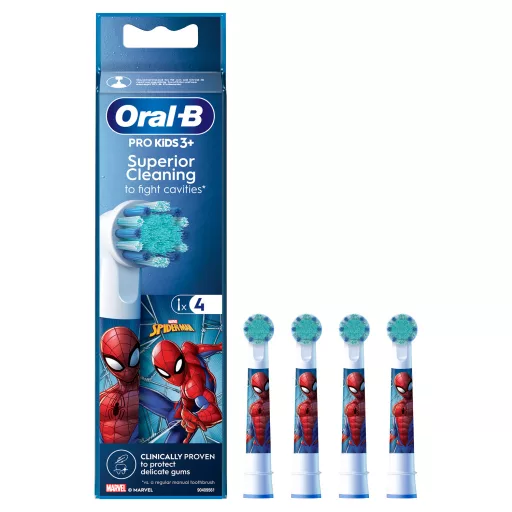 Oral-B Pro Kids Fogkefefej Pókember Figurákkal, 4 db