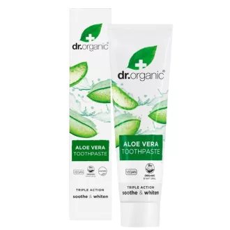 Dr.Organic fogkrém 100ml fehérítő bio Aloe verával