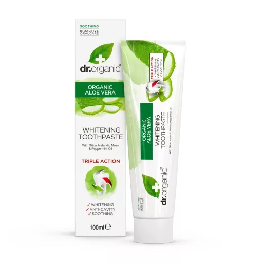 Dr.Organic fogkrém 100ml fehérítő bio Aloe verával