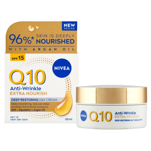 NIVEA Q10 tápláló ránctalanító nappali arckrém száraz bőrre 50 ml