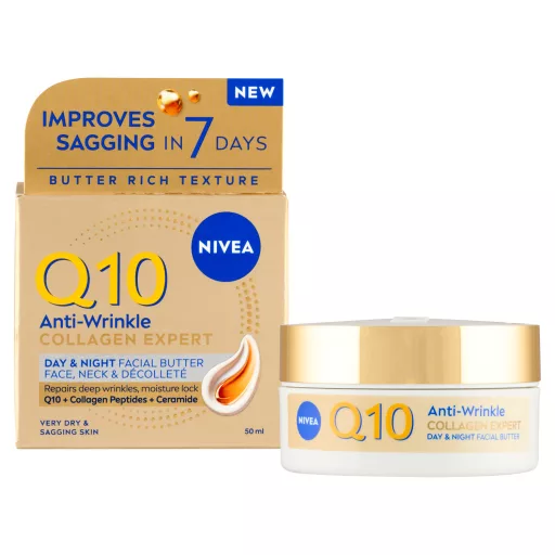 Nivea arcvaj 50ml Q10 Collagen Expert tápláló nappali és éjszakai