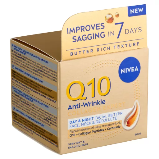 Nivea arcvaj 50ml Q10 Collagen Expert tápláló nappali és éjszakai