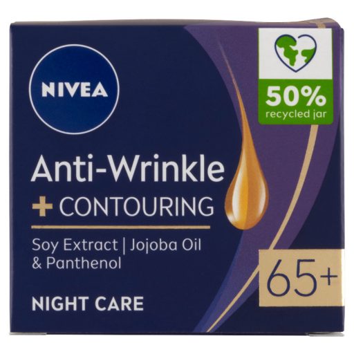 NIVEA Anti Wrinkle 65+ ránctalanító, feltöltő éjszakai arckrém 50 ml