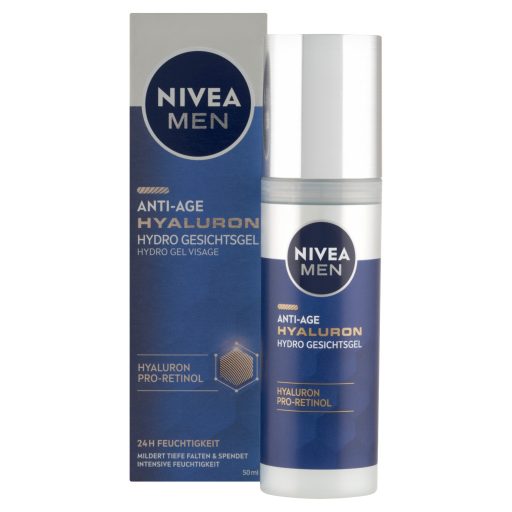 NIVEA MEN Anti-Age ránctalanító hidratáló gél hialuronnal és pro-retinollal 50 ml