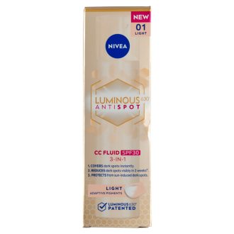   NIVEA Luminous630 világos pigmentfoltok elleni CC fluid FF30 40 ml