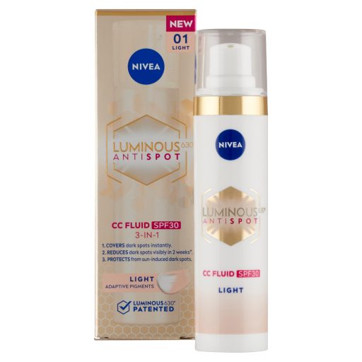 NIVEA Luminous630 világos pigmentfoltok elleni CC fluid FF30 40 ml