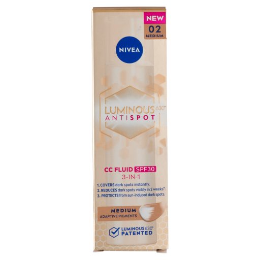 NIVEA Luminous630 közepes pigmentfoltok elleni CC fluid FF30 40 ml