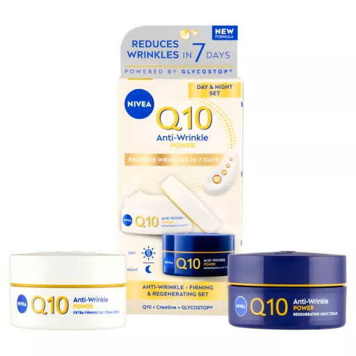 NIVEA Q10 Power ránctalanító nappali és éjszakai arckrém 2 x 50 ml