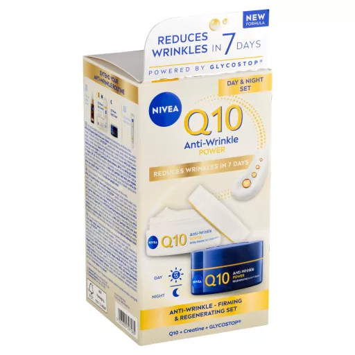 NIVEA Q10 Power ránctalanító nappali és éjszakai arckrém 2 x 50 ml