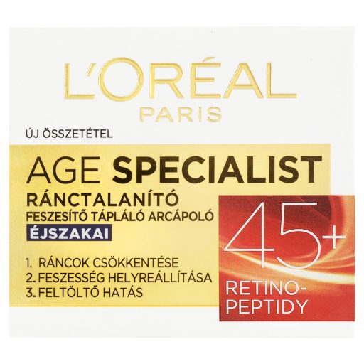 L'Oréal Paris age Specialist ránctalanító feszesítő éjszakai arcápoló 45 +  50 ml