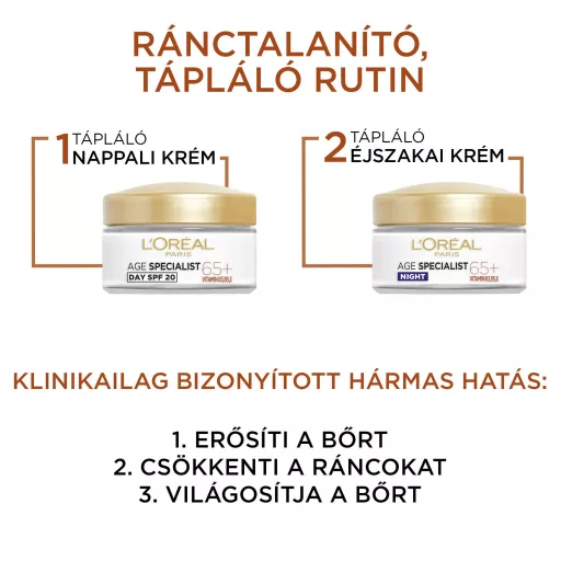 L'Oréal Paris Age Specialist ránctalanító nappali arcápoló 65 + 50 ml