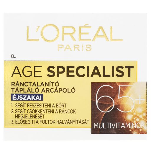L'Oréal Paris Age Specialist ránctalanító tápláló éjszakai arcápoló 65 +  50 ml