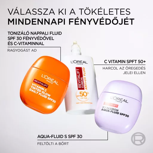 L'Oreal Revitalift arckrém 40ml SunPod hialuronsavval SPF 30+