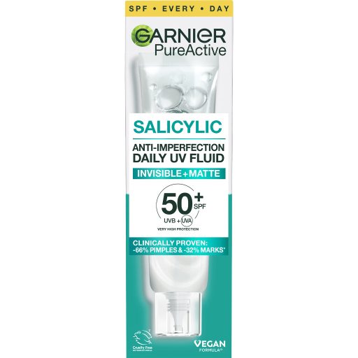 Garnier fényvédő arckrém 40ml pure fluid Active BHA+Niacimanid SPF50+