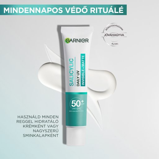 Garnier fényvédő arckrém 40ml pure fluid Active BHA+Niacimanid SPF50+