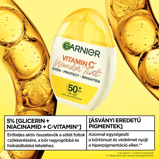 Garnier fényvédő arckrém 40ml színezett fluid C-vitamin SPF50+ világos