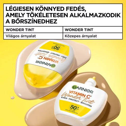 Garnier fényvédő arckrém 40ml színezett fluid C-vitamin SPF50+ világos