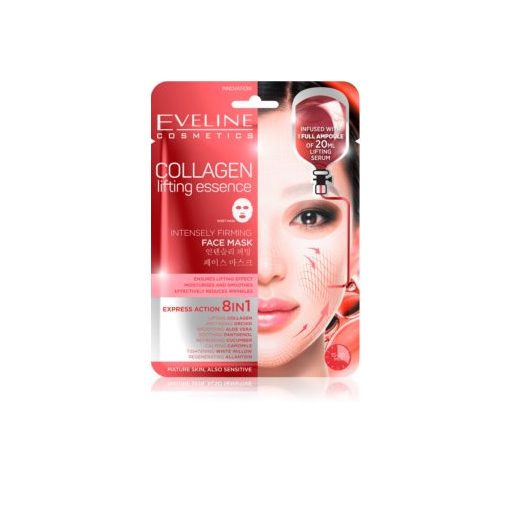 Eveline arcmaszk 20ml koreai textil Intenzív bőrfeszesítő kollagénnel