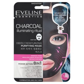   Eveline arcmaszk 20ml koreai textil tisztító aktív szénnel