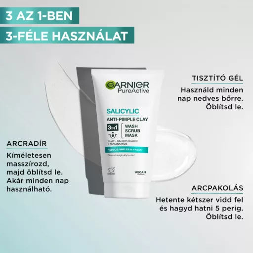 Garnier Skin Naturals Pure arctisztító gél 3 in1 150 ml