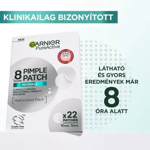 Garnier Pure Active Invisible láthatatlan pattanás tapasz 10 mm, 12 mm 22 db