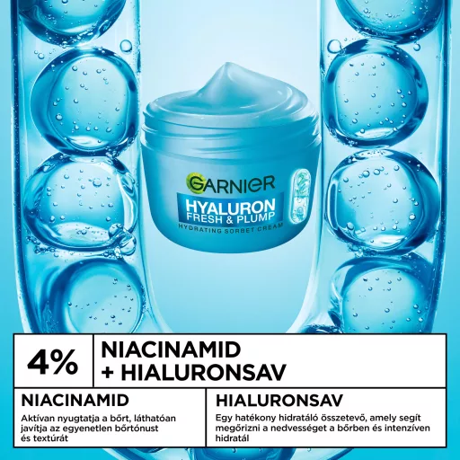 Garnier Hyaluron Fresh & Plump hidratáló sorbet krém 85 ml