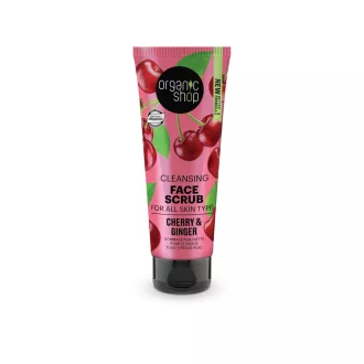   Organic Shop gyömbéres cseresznye tisztító arcradír BIO gyömbér és cseresznyekivonattal 75 ml