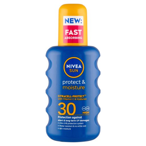 NIVEA SUN Protect & Moisture hidratáló napozó spray FF30 200 ml