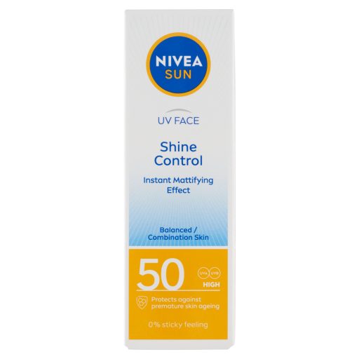 NIVEA SUN Shine Control mattító hatású napozó arckrém FF50 50 ml